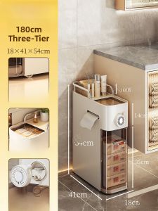 Bathroom Gap Shelf Toilet Side Cabinet No Installation Required Floor-Standing Waterproof Narrow Space Organizer for Adults