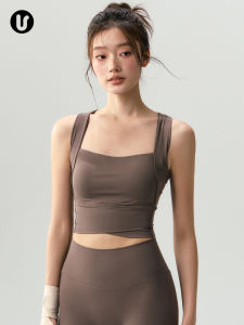 Womens Yoga Vest Sports Fitness Quick Dry Innerwear Tennis Training Top Chest Pad Backless Summer Running Tank Top