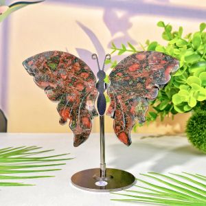 1PC Multimaterial High Quality Crystal Butterfly Wing With StandDecoration Set,Healing crystalWomen giftHalloween Gift