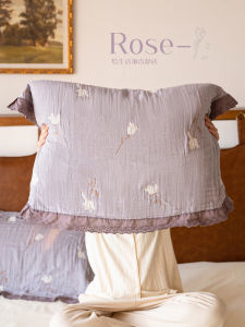 Pure Cotton Lingerie Style Pillowcases Korean Style Anti-Oil Large Size Pair Set Luxury Cotton Bedding Single Use