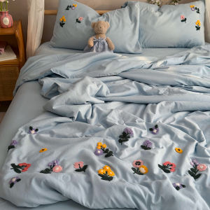 BEIPIN | Cool & Washable Lightweight Summer Quilt 4 Pieces Set
