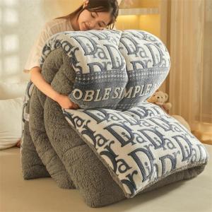 Warm Thick Lambswool & Milkvell Flannel Blanket