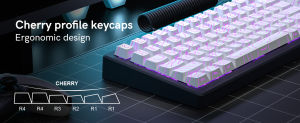 WOMIER 98 Key White Topographic 4.0 PBT Keycaps Double Shot Side Print Shine Through Backlit key caps For MX Gamer Mechanical Keyboard