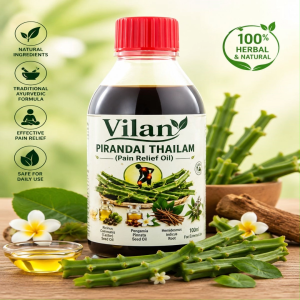 VILAN Pirandai Thailam 100ml Ayurvedic Herbal Pain Relief Oil Traditional Massage Oil for Joint & Muscle Care