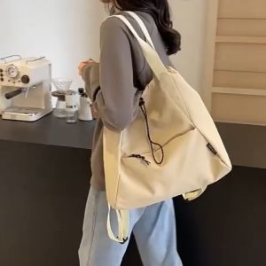Ransel Serut Tas Bahu Duo Fungsi Nilon Besar Korean Style Bag Tas Remaja & Dewasa