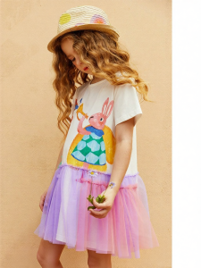 PPTOWN | Spring/Summer Princess Style Childrens Dress with Mesh