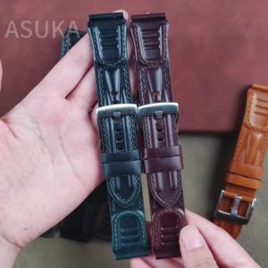 Genuine Cowhide Strap for Seiko for Omega Watch Band Brown 18mm 20mm22mm 24mm Universal Oil Wax Leather Bracelet Men Women Wrist