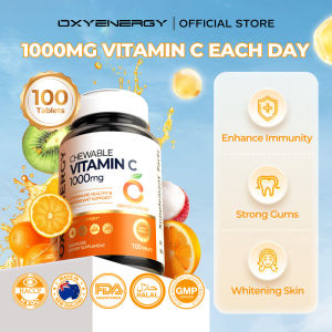 Oxyenergy Vitamin C Chewable Orange Flavour Sugarless supplement 1000mg