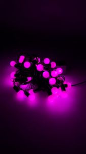 ไฟประดับงานเทศกาล ไฟกระพริบ สีม่วง ปรับไฟได้ 8 โหมด รหัส 18418