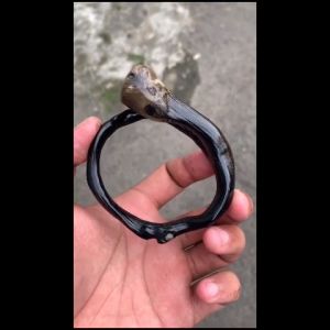Gelang Akar Bahar Hitam Bonggol Size Sedang - Dibuat Manual dengan Bentuk Seni/Ukiran - Bahan Akar Bahar Pantai Selatan (Garansi & Pengembalian Barang)
