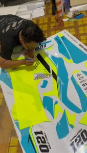 Decal Sticker KLX 230 Biru Tosca Kombinasi Kuning Stabilo