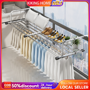 Adjustable Stainless Steel Foldable Laundry Drying Rack Clothes Hanging Rack Clothes Drying Rack for Indoor Outdoor Balcony