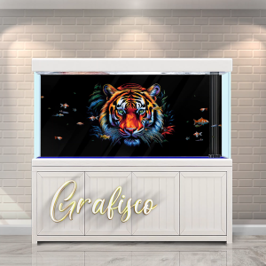 Stiker Background Aquarium Vinyl Premium Tahan Air - Tiger (TG)