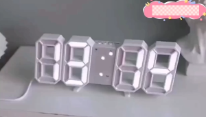 Digital Alarm Clock Electronic Wall Clock Large Number Display USB Charging Temperature/Date Multifunctional for Bedroom