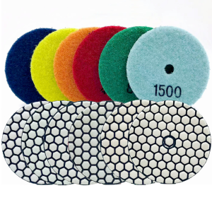 4inch 100mm 1/3/6/7Pcs Dry Polishing Pad Sharp Type Flexible Diamond Polishing Pad For Granite Marble Stone Sanding Disc