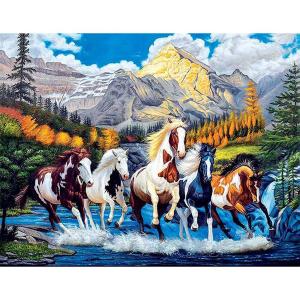 【UEB】 11CT DIY Horse Pattern Cross Stitch Kits Stamped Full Embroidery Decorative Set
