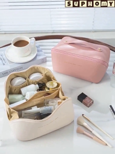 💖SG local stock💖Pillow Makeup bag Cosmetic bag Toiletries bag large capacity PU leather