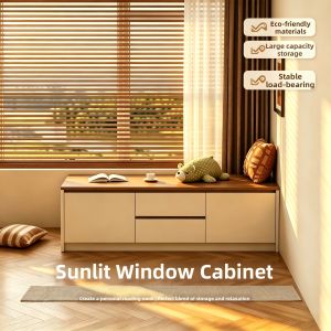 Solid Wood Window Storage Bench