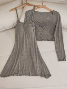 Modal Nightdress Womens Four Seasons Thin Sweet Pure Desire Style Sling Night Dress Spring Summer Autumn and Winter Home Wear with Chest Pad