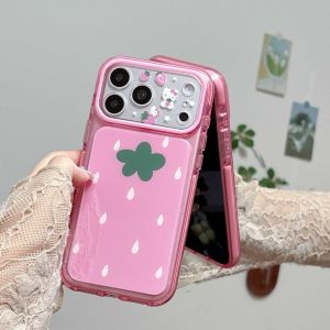 Sanrio | Korea INS Big Water Drop Strawberry Hello Kitty Case For iphone 17 16 15 Pro Max Camera Protective Shockproof Sanrio Phone Cover