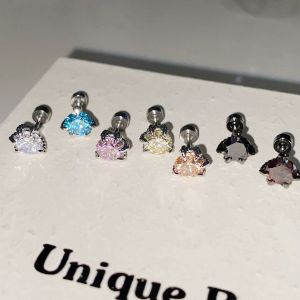 Titanium Steel Zirconium Stone Ear Cuff Dragon Claw Scales Colorful Bling Sensation High-End Medical Grade Beautiful Ear Jewelry