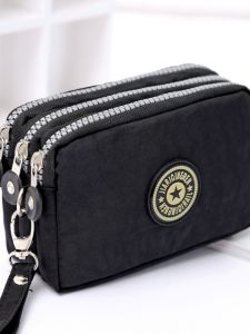 Washed Denim Mini Coin Purse Ladies Bag Mobile Phone Accessories Key Storage Womens Crossbody Bag Nylon Material Zipper Closure