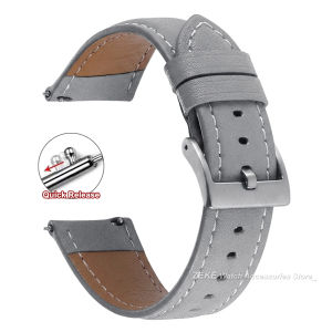 18mm 20mm 22mm Wristband Brown Cowhide Leather Watch Strap Quick Release Bracelet Accessories for Samsung Galaxy Watch 7/6/5/4/3