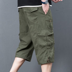 Quần Short Cotton Nguyên Chất Mùa Hè Mới Cho Nam Quần Dài Đến Bắp Chân Rộng Rãi Thoải Mái Cho Nam Quần Đi Biển