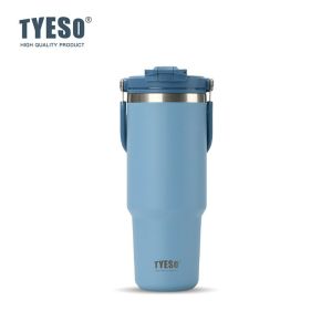 TYESO | Tyeso 900ml Coffee Mug Vacuum Cup Handle Dual-Drink Thermoses Ice Cup Car Bottle Hot Cold Retention Vacuum Flasks Cute