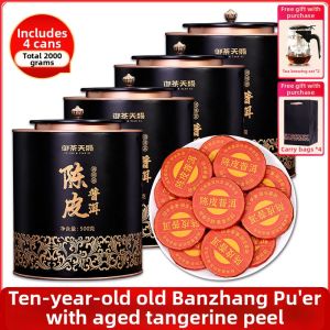 YUCHATIANCI | Aged Banzhang Pu-erh Tea with 10-Year+ Xinhui Mandarin Peel Gift Tea