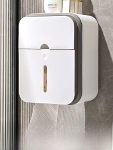 2025 กล่องกระดาษชำระติดฝาส้วมแบบใหม่ ตู้เก็บของในห้องน้ำ ไม่ต้องเจาะ ชั้นวางของสำหรับวางกระดาษชำระในห้องน้ำ กล่องเก็บของ PP