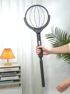 MOTIS Electric Mosquito Swatter Rotating Head Mosquito Racket Foldable Telescopic & UV Light Racket