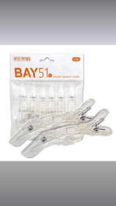 Bay51 Korean Hair Clips – Clear (6 Count) | Strong Grip Transparent Styling Clips for Adults | Professional No-Slip Hair Sectioning Tools
