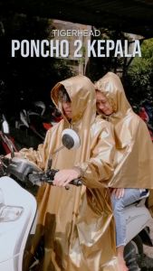 Tiger Head Jas Hujan Ponco 2 Kepala 2-in-1 Millenium Kode 68227 Praktis dan Multifungsi