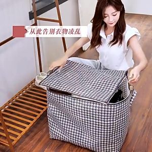 Túi Đựng Chăn Màn Quần Áo 100L Caro Trắng Đen - Túi Đựng Quần Áo Đồ Dùng Xếp Gọn