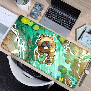 Potdemiel | Extended Mouse Pads Anime Gaming Speed Desk Mat Gamer Keyboard Table Rugs Office Accessories Pokemon Bidoof Kawaii Anti-slip Mat