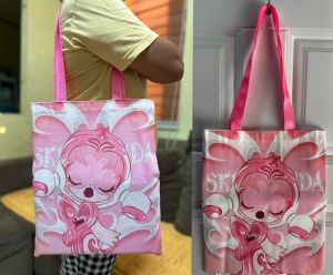 SKULL PANDA 1 TOTE BAG PRINTED MM/ GRAPHIC PRINTED CANVAS BAG / LADIES BAG totebag
