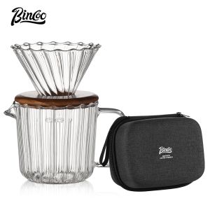 BINCOO Coffee Dripper Set Glass Filter Cup with Sharing Pot Set Outdoor Hand Brewed Great for Camping and Traveling Portable