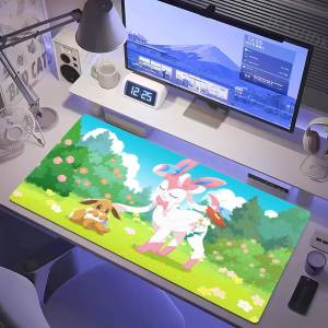 Bandai | Pokemon Bulbasaur Gaming Mouse Pad Large Desk Mat 2MM Stitched Edge Non Slip Rubber Base Keyboard Pad Office Laptop Table Decor
