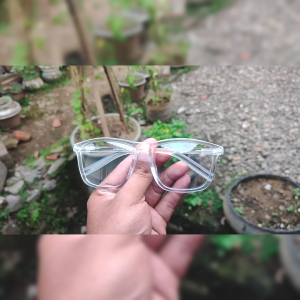13303CL - Kacamata Transparan Photocromik Bluecromik Pria Wanita Lensa Ukuran Resep Minus Cylinder -8 -7 -6 -5 Bahan Fu Plastik Lentur Tangkai Per Pegas
