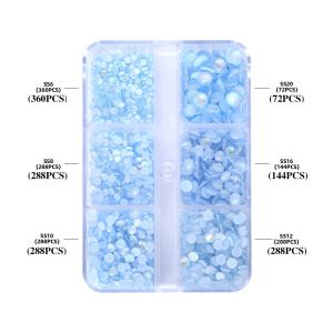 Bộ 1440 Viên Đá Pha Lê Thủy Tinh Trang Trí Móng Tay Nhiều Kích Cỡ SS6-SS20 Phụ Kiện Làm Thủ Công DIY Dán Lấp Lánh Đóng Hộp Sang Trọng