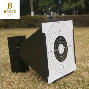 Black/White 14x14cm Shooting Practice Paintball Target Holder Shooting Target Target Paper Funnel