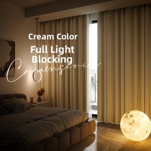Modern Minimalist Cream Color Light-blocking and Heat-insulating Curtain
