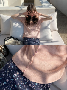 NIHAOKANONG | Áo Thun Không Tay Đan V-Neck Ôm Sức