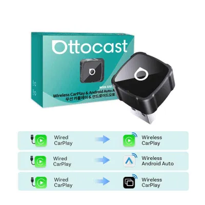 Ottocast 3 IN 1 MINI AIR Wireless Android Auto CarPlay Adapter USB Dongle Car Accessories for iPhone Mirror for VW Toyota Benz