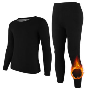​Plus Size Thermal Underwear Set for Men Fleece Lined Heavyweight Base Layer Long Johns Top & Bottom for Extreme Cold Weather