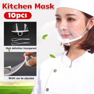 ELLE Plastic Kitchen Mask Transparent Mask 10pcs Chef Masks