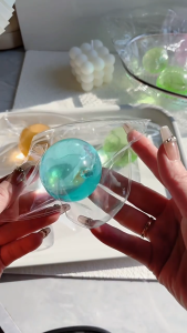UNRAION Squishy Transparent Ball Maltose Coconut Oil Filling Slow Rebound Stress Relief Toy