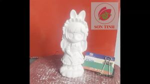 Tượng tô màu Công chúa Cute size đại 18cm thạch cao trắng (Không kèm màu) decor
