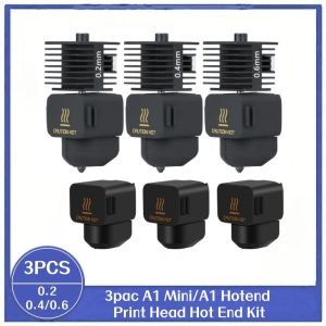Bộ Kit Đầu In Hotend 3PCS A1 Mini/A1 0.2+0.4+0.6 Nâng Cấp Máy Ép Sợi Với Đầu Phun Thép Cứng Dành Cho Máy In 3D Bambu Lab